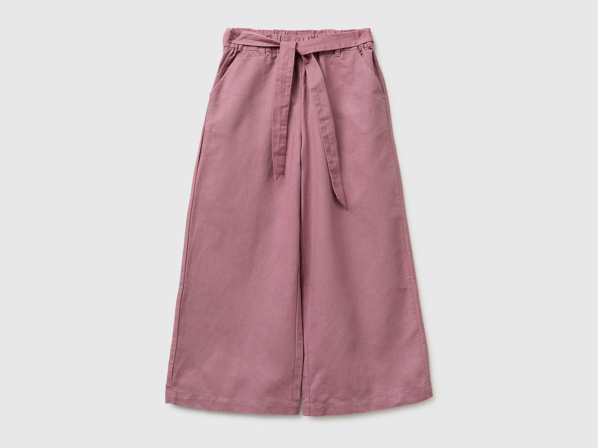 Linen blend trousers with sash - ucb_image_FS