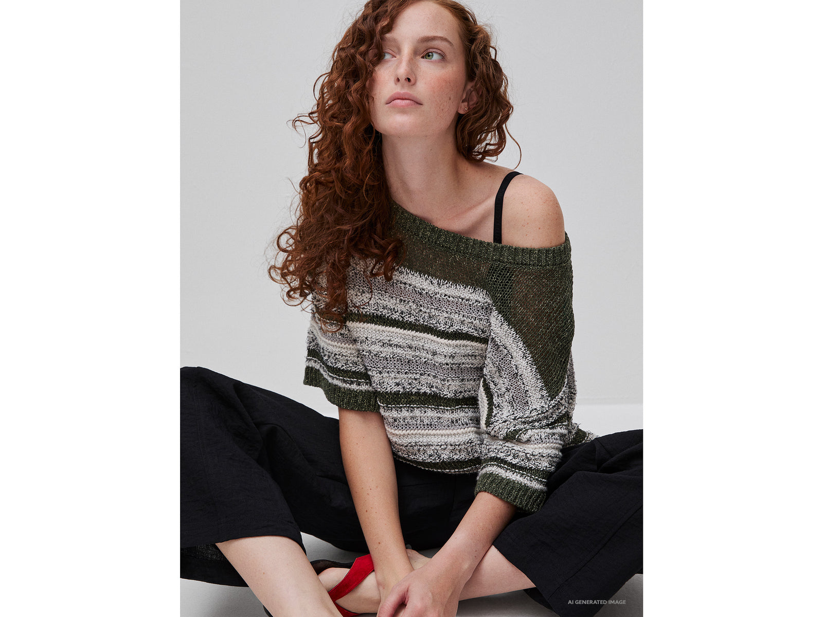 Striped cropped sweater