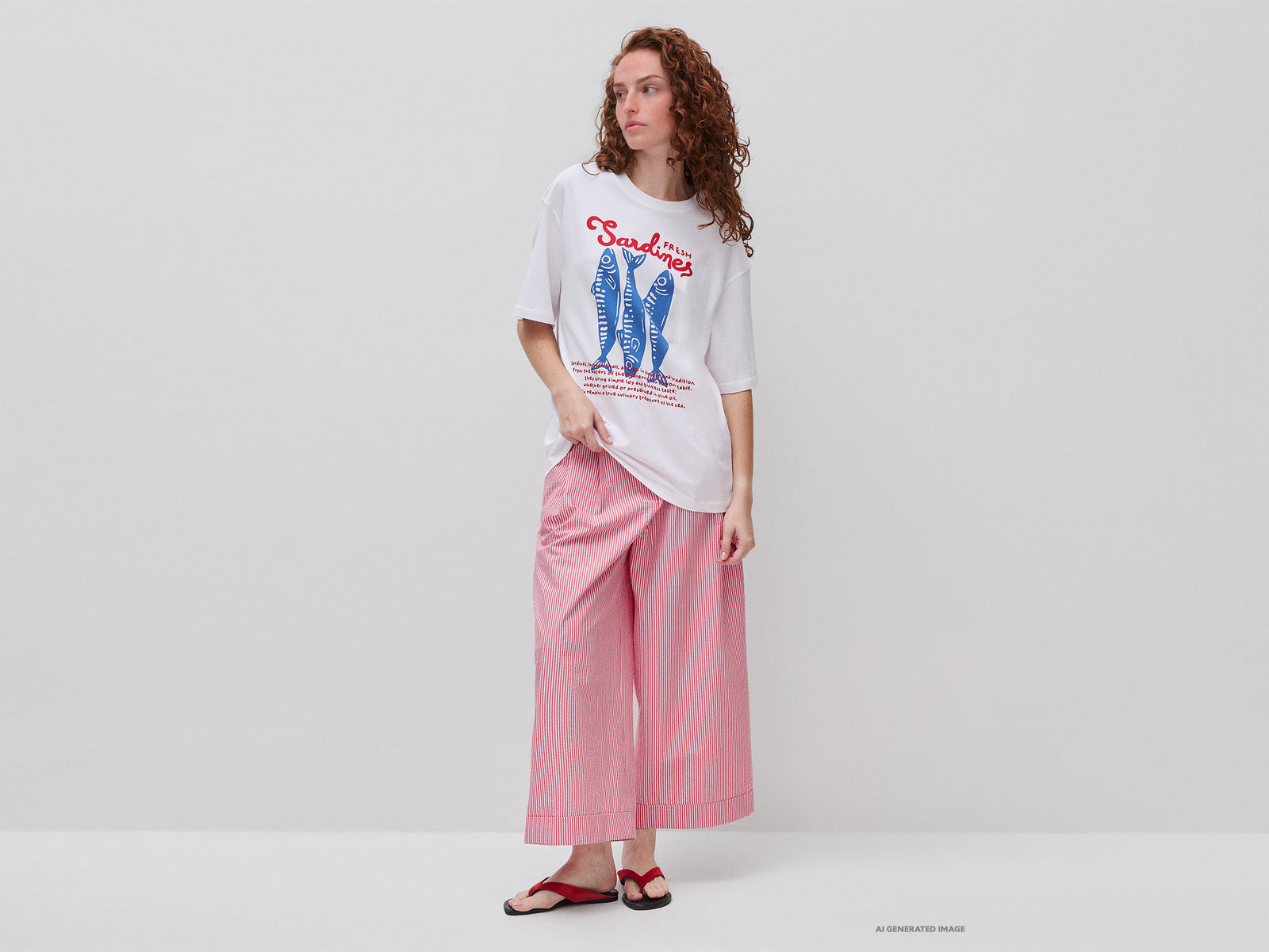 Wide striped trousers