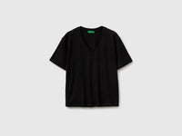 T-shirt decote em V em algodão leve - ucb_image_FS