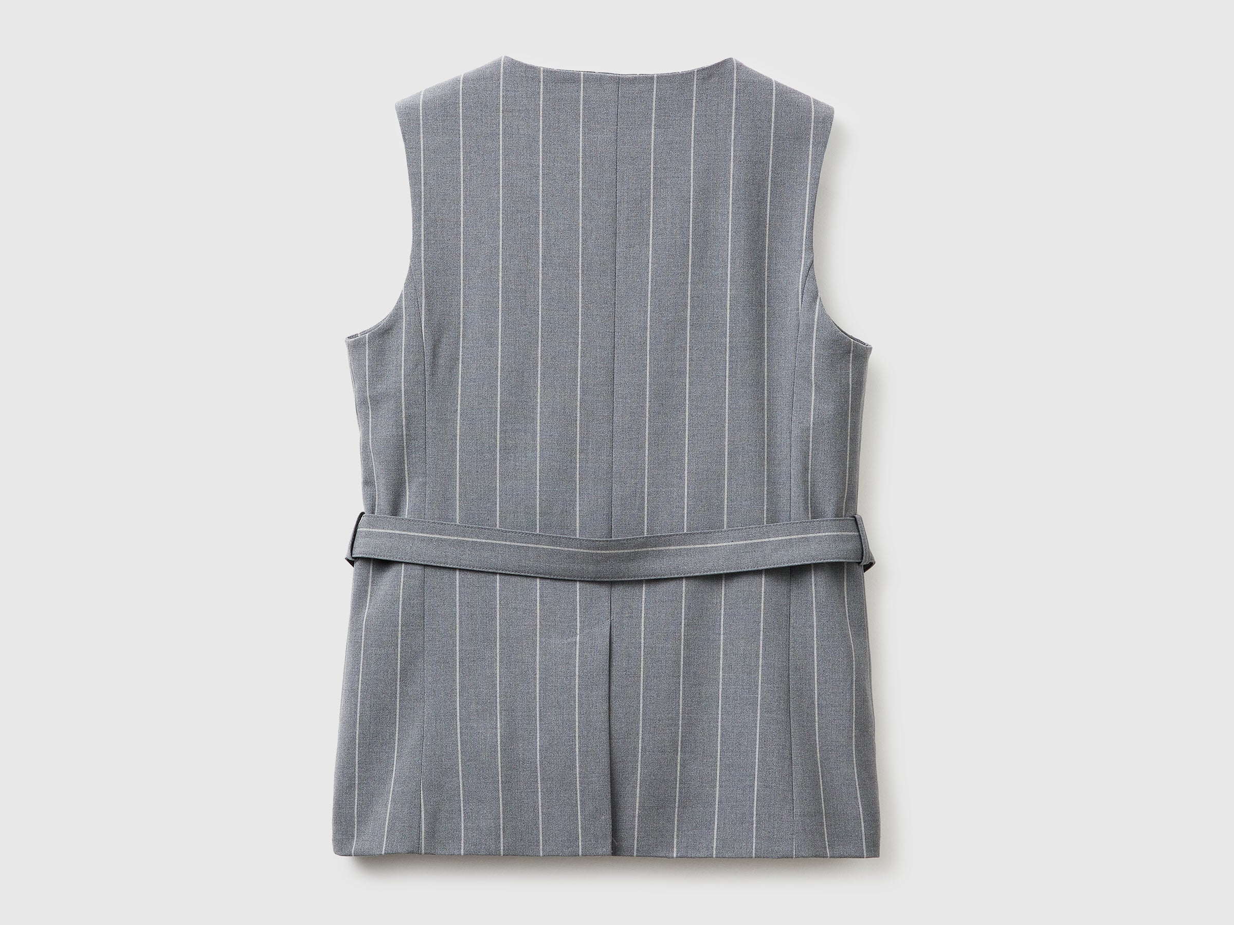 Long pinstriped waistcoat with belt - ucb_image_BS