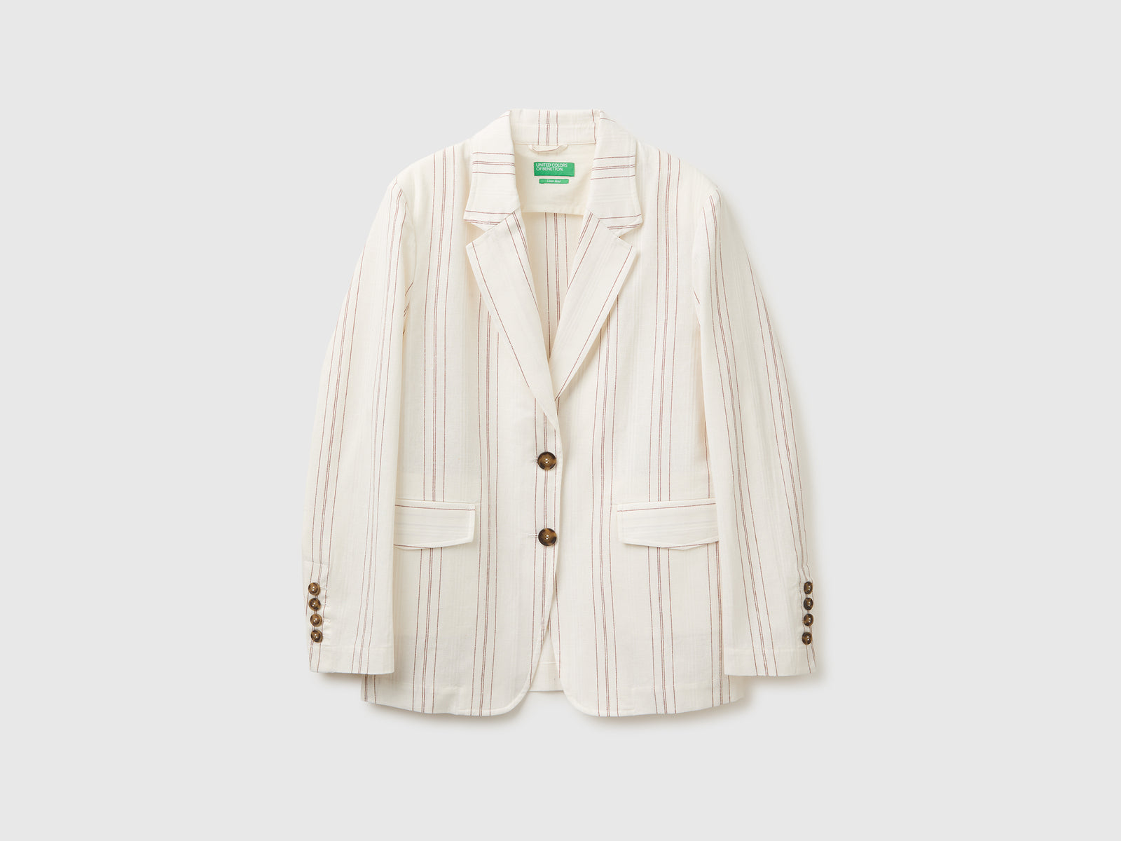 Blazer às riscas em mistura de linho - ucb_image_FS