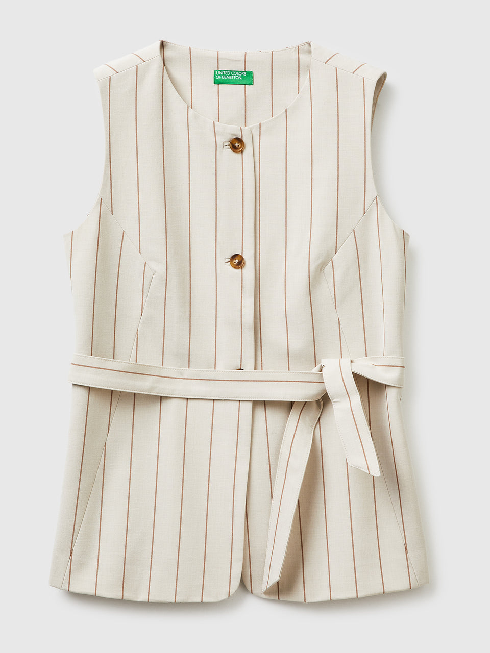 Long pinstriped waistcoat with belt - ucb_image_FS