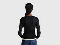 T-shirt em mistura de viscose e caxemira - ucb_image_B