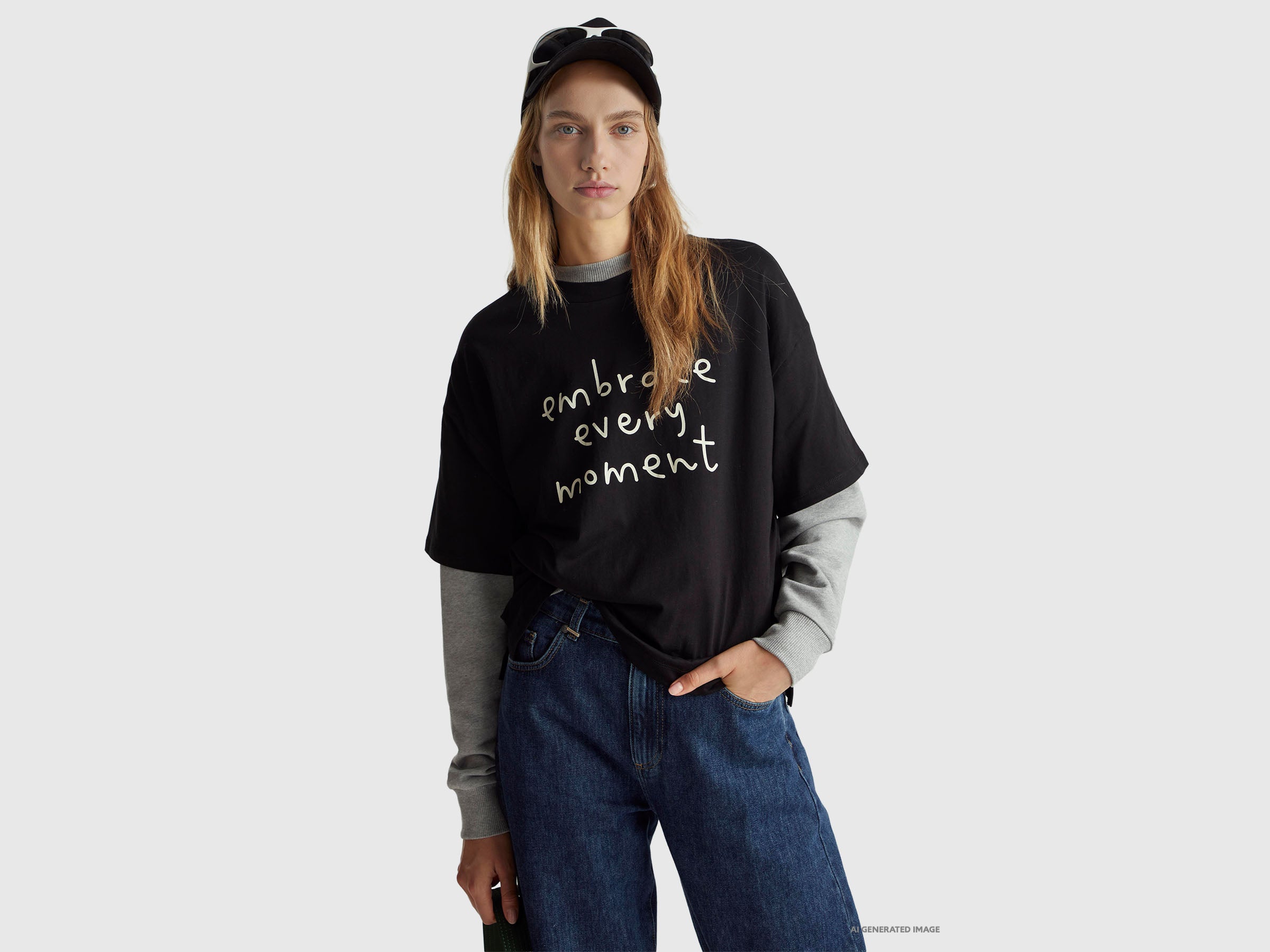 T-shirt com estampa slogan - ucb_image_F