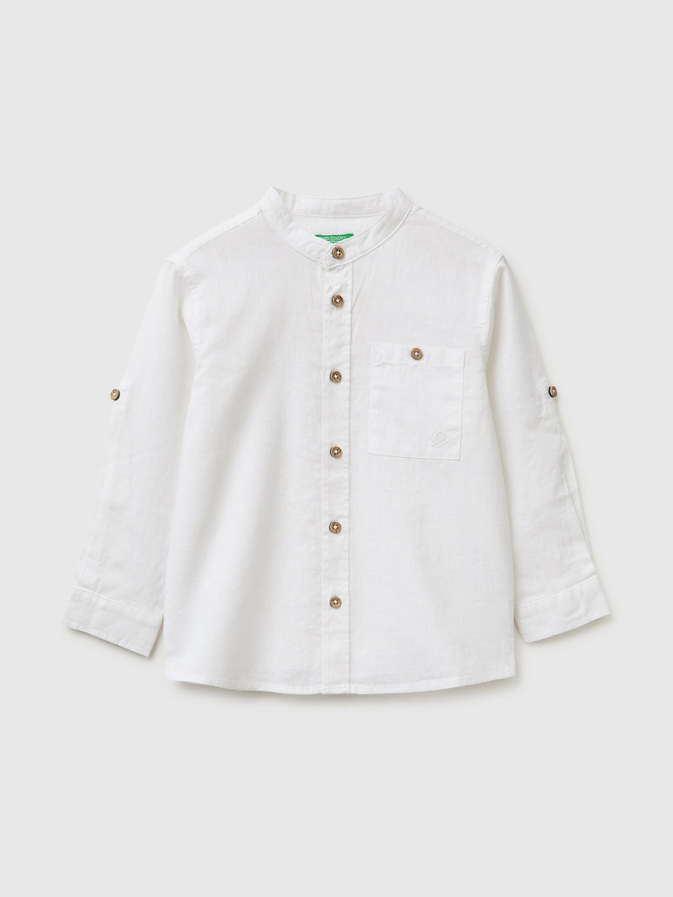 Linen blend mandarin collar shirt - ucb_image_FS