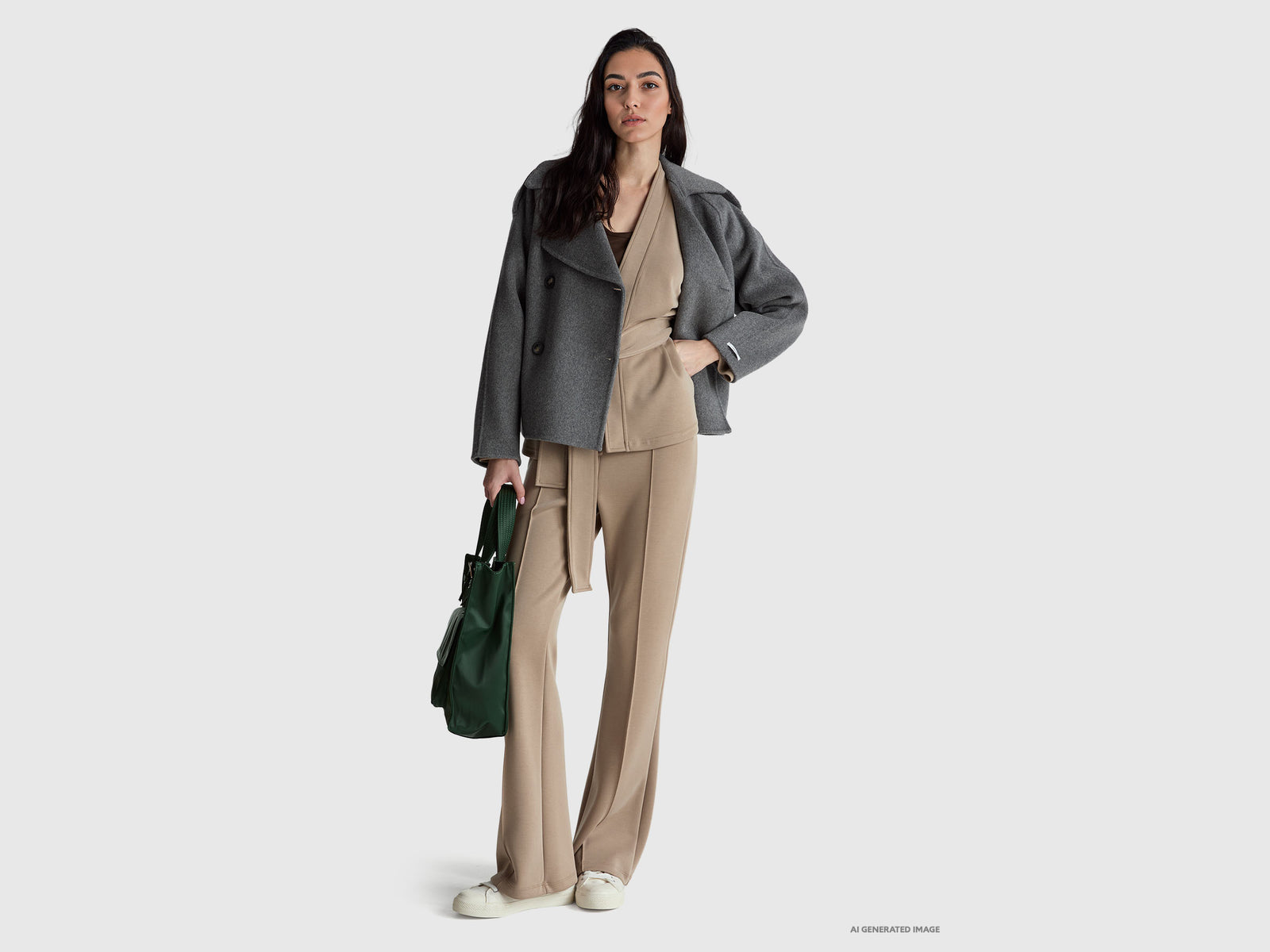 Open sweatshirt with belt