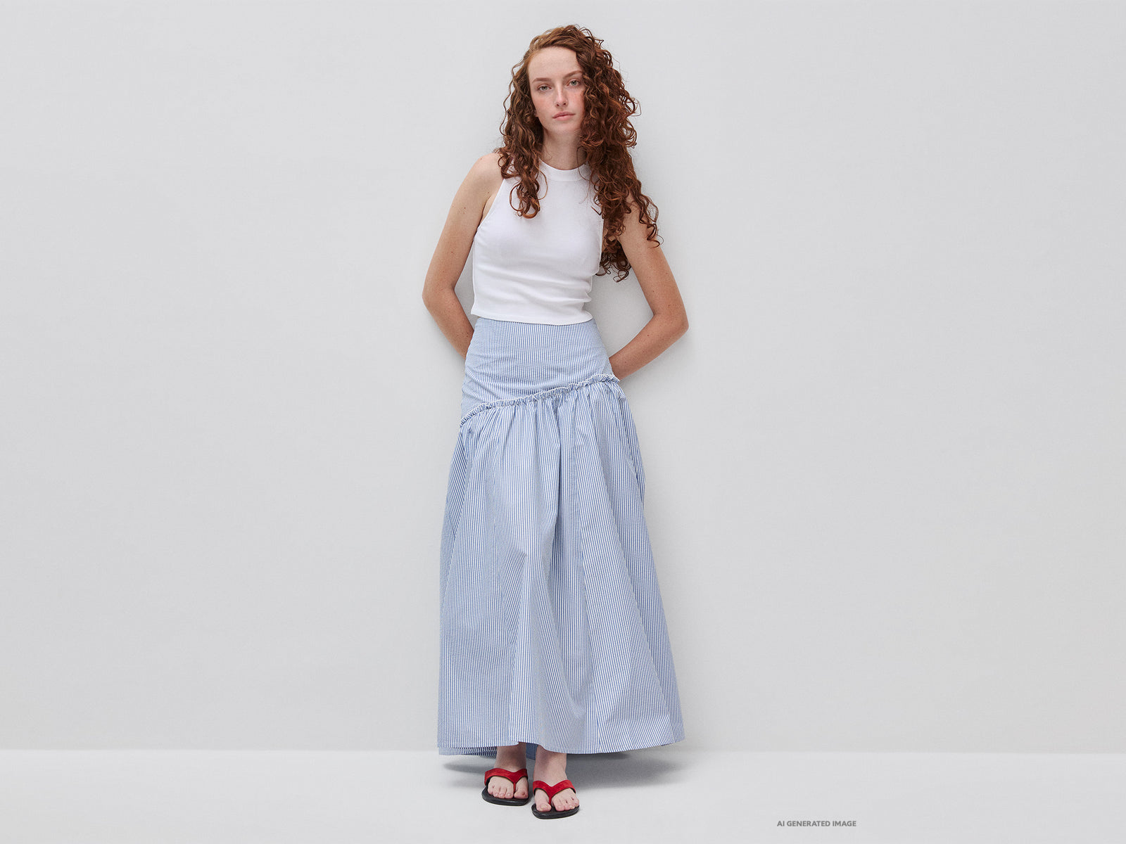 Striped maxi skirt