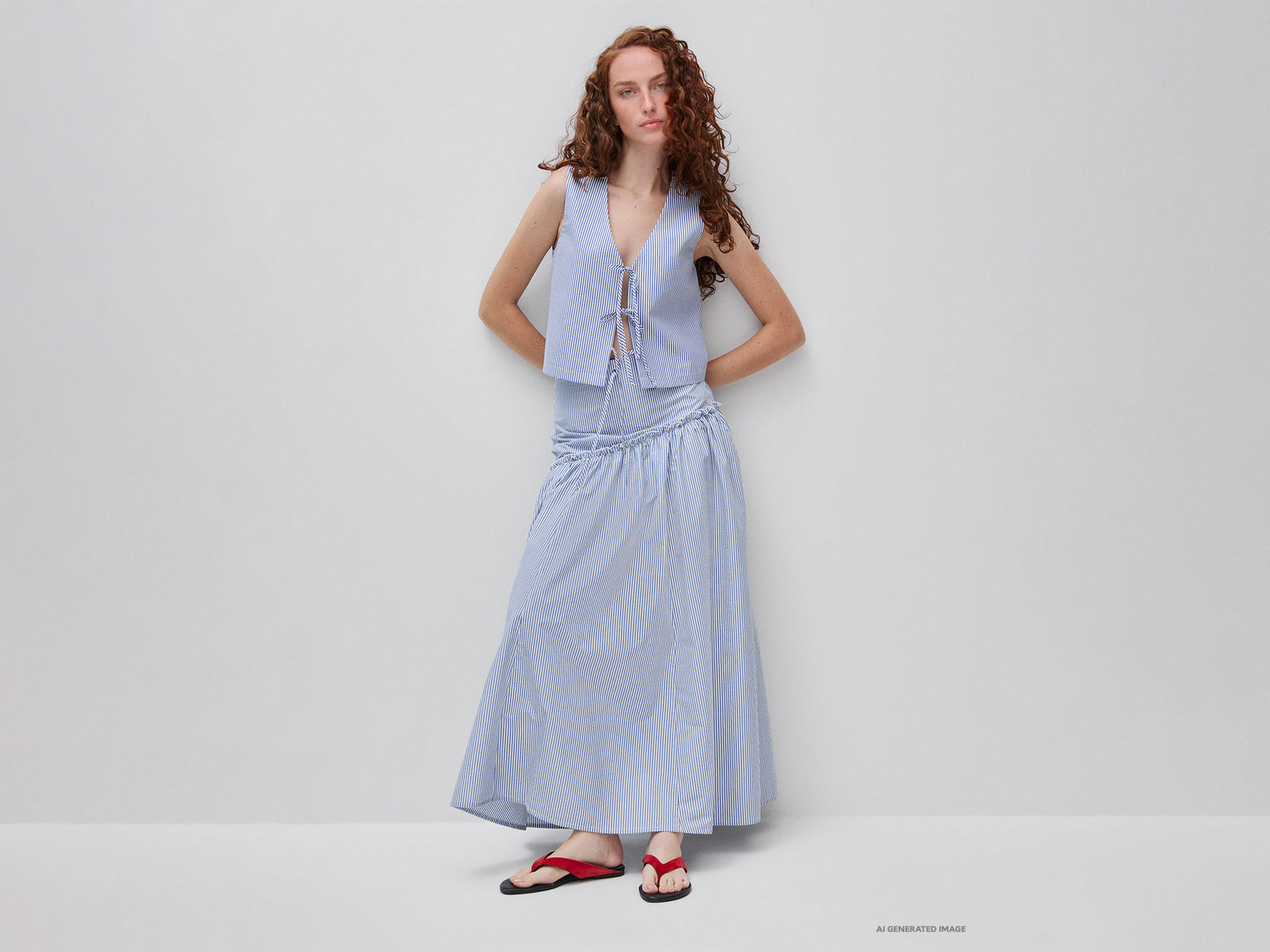 Sleeveless blouse with laces